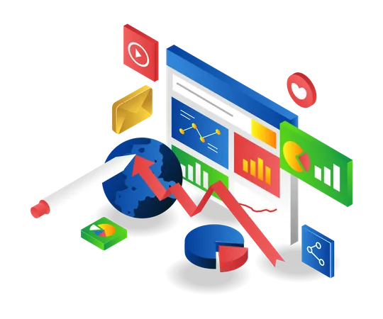 Weltweite Geschäftsanalysedaten  Illustration