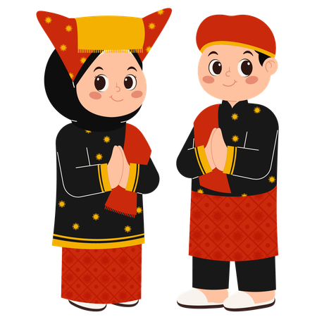 West Sumatra Traditional Clothing  Illustration