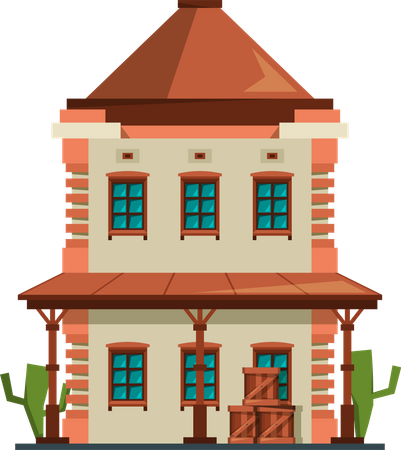 Western Building  Illustration