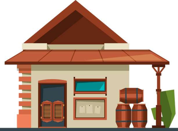 Western Building  Illustration
