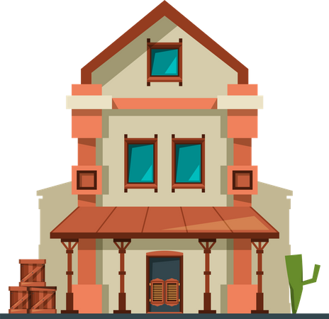 Western Building  Illustration