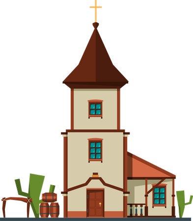 Western Building  Illustration
