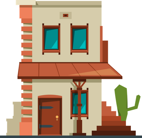 Western Building  Illustration