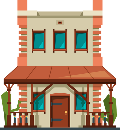 Western Building  Illustration
