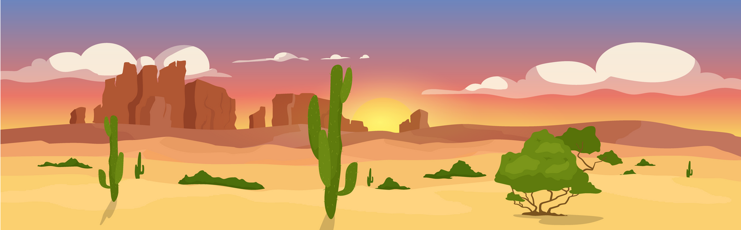 Western dry desert  Illustration