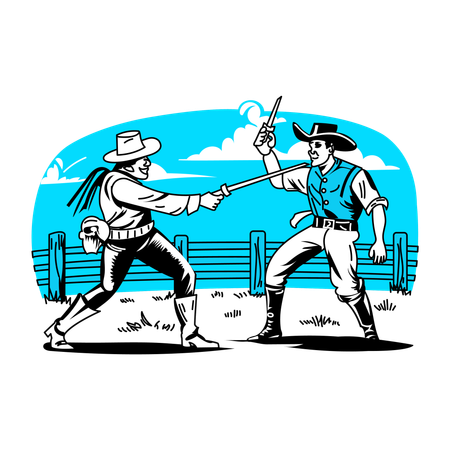 Western Fight  Illustration