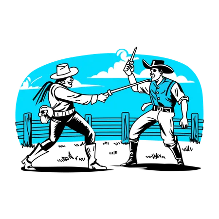 Western Fight  Illustration