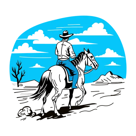 Westernpferd  Illustration