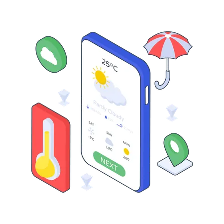 Wetter-App  Illustration