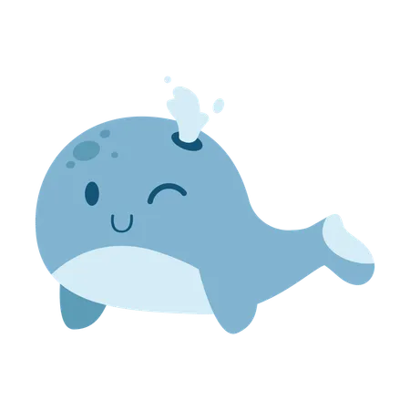 Whale calf  Illustration