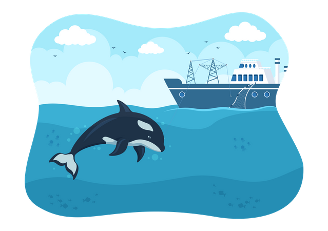 Whale Hunting  Illustration