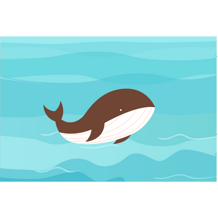 Whale in sea Illustration
