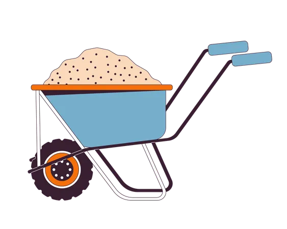 Wheel barrow trolley with sand  Illustration