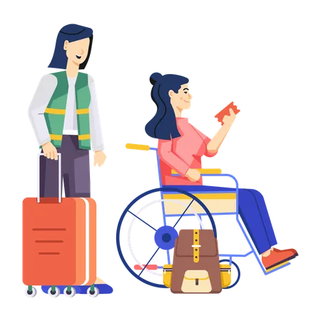 Wheelchair Assistance  Illustration