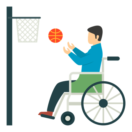 車いすバスケットボールの試合  イラスト