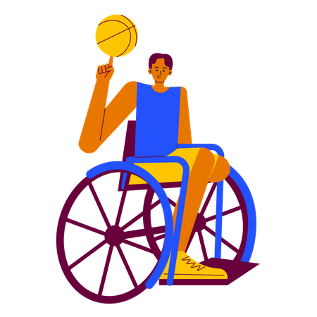 Wheelchair basketball player  イラスト
