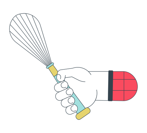 Whipping whisk in hand  Illustration