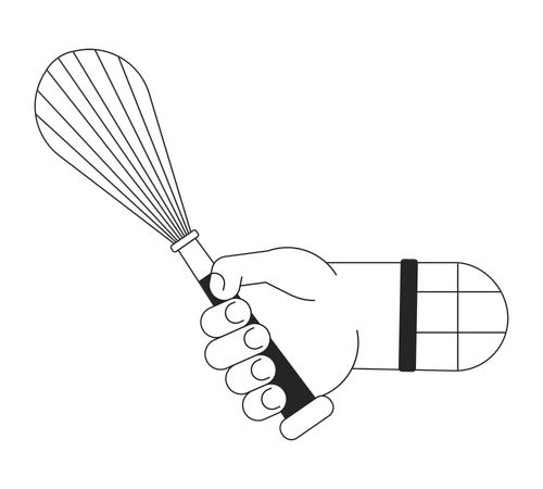 Whipping whisk in hand  Illustration