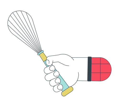 Whipping whisk in hand  Illustration