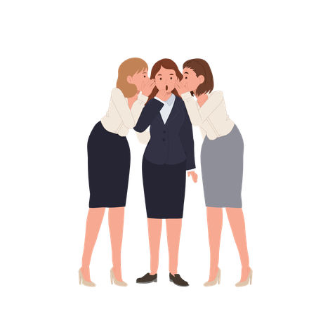 Whispering coworkers in office  Illustration