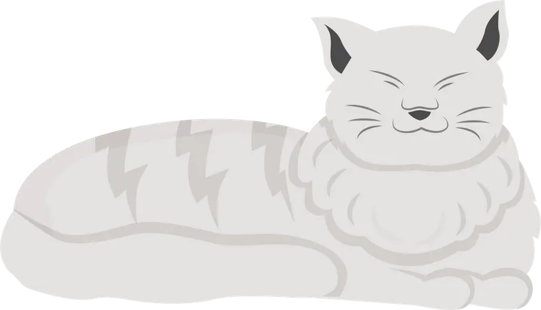 White cat  Illustration