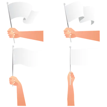 Vector Flat Design Illustration Hand Holding And Waving The National Flag For Celebrate Independence Day Patriotic Concept On White Background Illustration