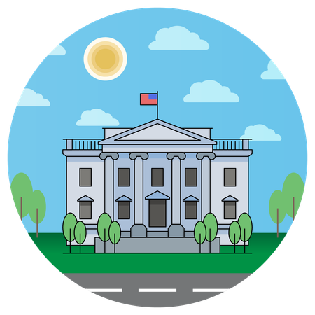 White House America Washington DC  Illustration