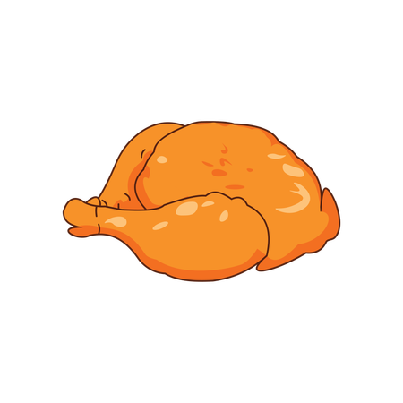 Whole Crispy Fried Chicken  Illustration