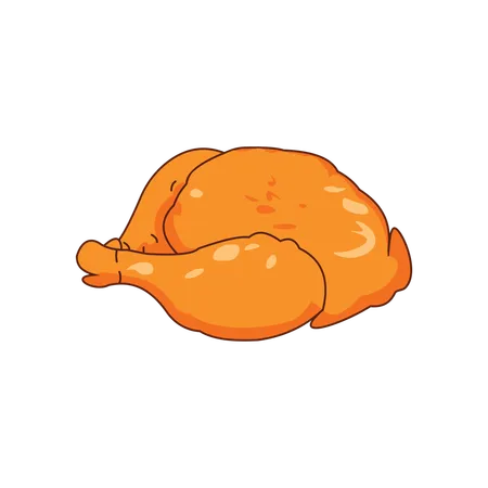 Whole Crispy Fried Chicken  Illustration