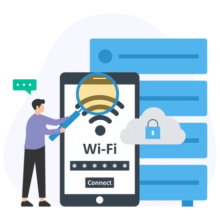 Wi fi password  Illustration