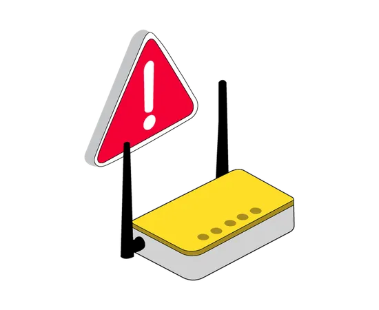 Wi-Fi Router Warning  Illustration