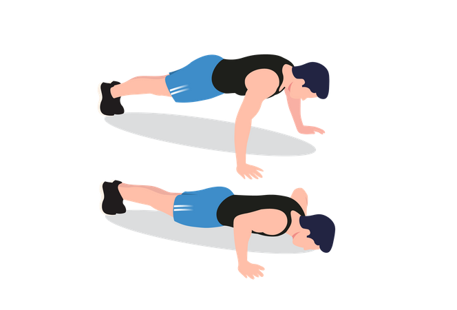 Wide grip push-up  Illustration