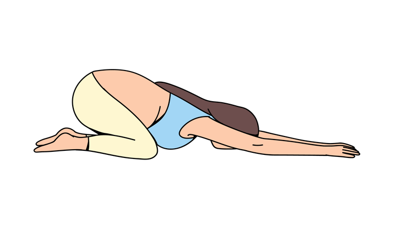 Wide Legged Child Pose Yoga  Illustration