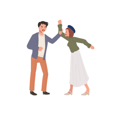 Wife Scolding Husband  Illustration