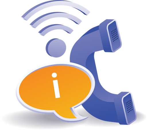 Wifi connection information with landline phone  Illustration