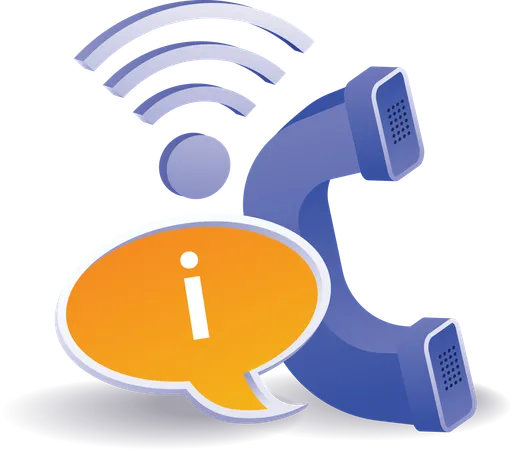 Wifi connection information with landline phone  Illustration