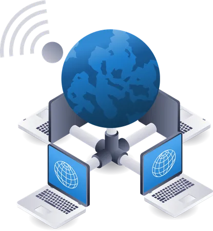 Wifi network computer server technology  Illustration