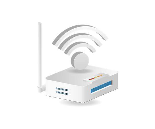 Wifi network router  Illustration