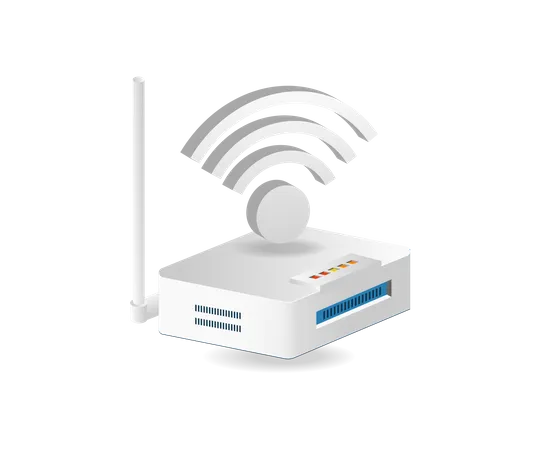 Wifi network router  Illustration