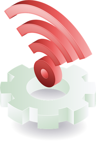 Wifi network signal process  Illustration