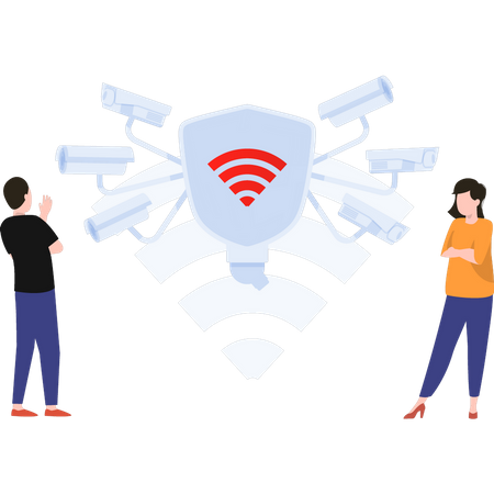 WIFI para câmera de segurança  Ilustração