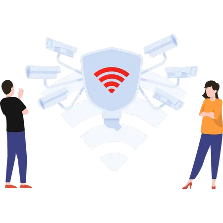 WIFI para câmera de segurança  Ilustração