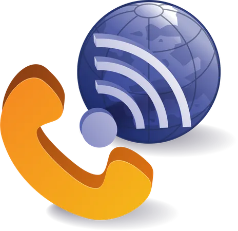 Wifi phone with earth symbol information technology  Illustration