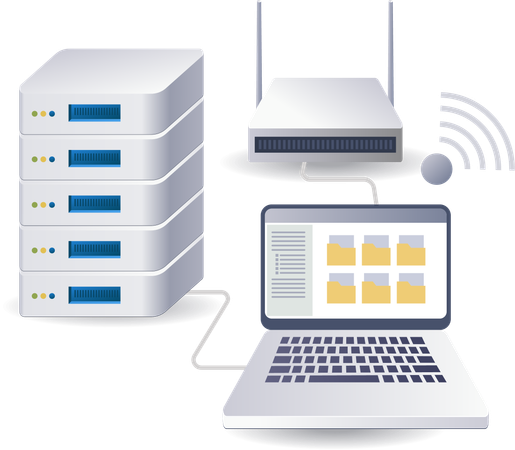 Serveur de données informatiques du réseau Wifi  Illustration
