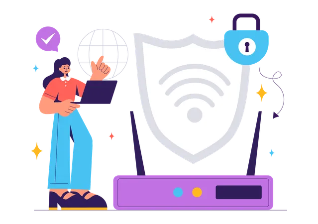 WiFi Security Wireless Technology  Illustration