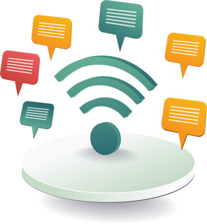 Wifi signal for online conversation technology  Illustration