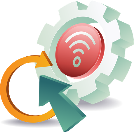 Wifi signal network process technology  Illustration