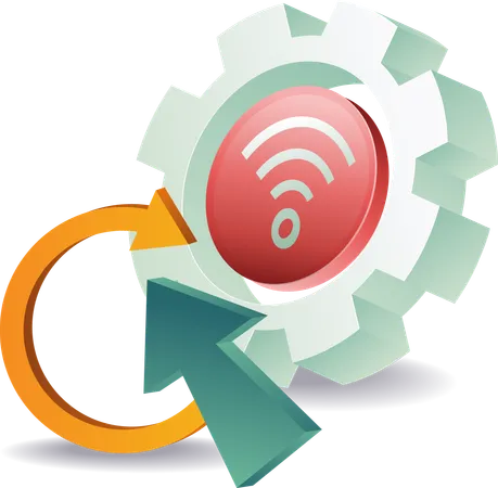 Wifi signal network process technology  Illustration