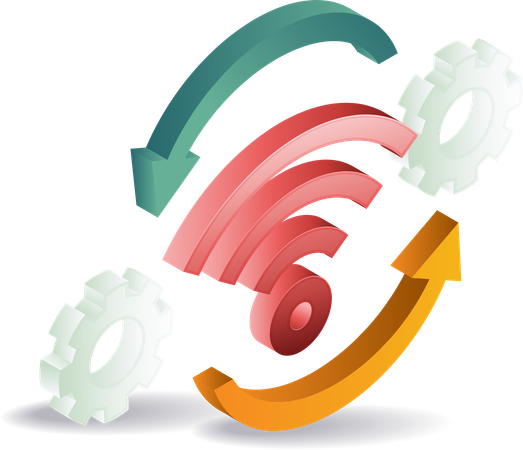 Wifi signal network rotation  Illustration