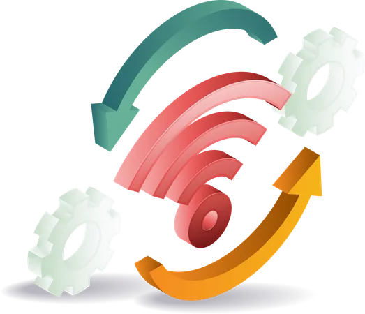 Wifi signal network rotation  Illustration